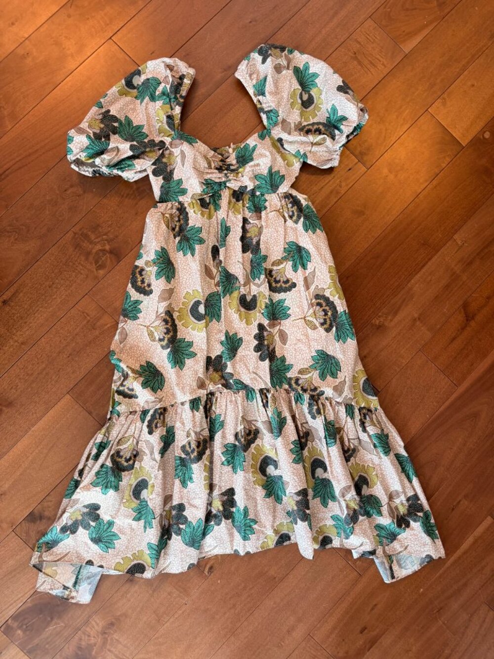 Autumn Adeigbo Floral Cutout Puff Sleeve Dress 2
